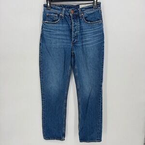 Rag‎ Bone Nina High Rise Ankle Cigarette Jeans Blue Wash Women's Size 24